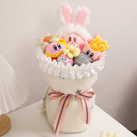 Pink Star Kirby Plush Bouquet Stuffed Plush Flower Bouquet Room Decor Girl Friend Birthday Gifts Green
