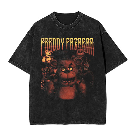 Men Y2K Basic Cotton T-Shirts Summer Bonnie Funny FNAF At Freddys Round Neck Fashion Tee Shirt Custom DIY Oversize Tops 13