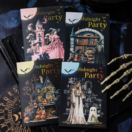 20 Sheets Gothic Dark Midnight Party Scrapbook Stickers Book Halloween Cute Bullet Journaling Decor Stationery Sticker