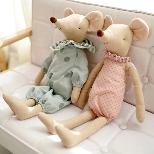 Lusy Store LLC Cute Baby Mouse Plush Toys Stuffed Animal Mouse Dolls Lovely Rat with Clothes Kids Birthday Gifts Plush