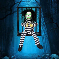 2025 April Fool's Day Prisoner Skull Ornament Induction Light Sound Electric Decoration Haunted House Holiday Party Prank Props tiaowenbaozatou