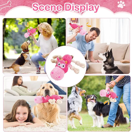 Dog Squeak Toys, Rope for Large Dogs and Medium Aggressive Chewers, Puppy Teething Interactive, Indestructible Dog Toy