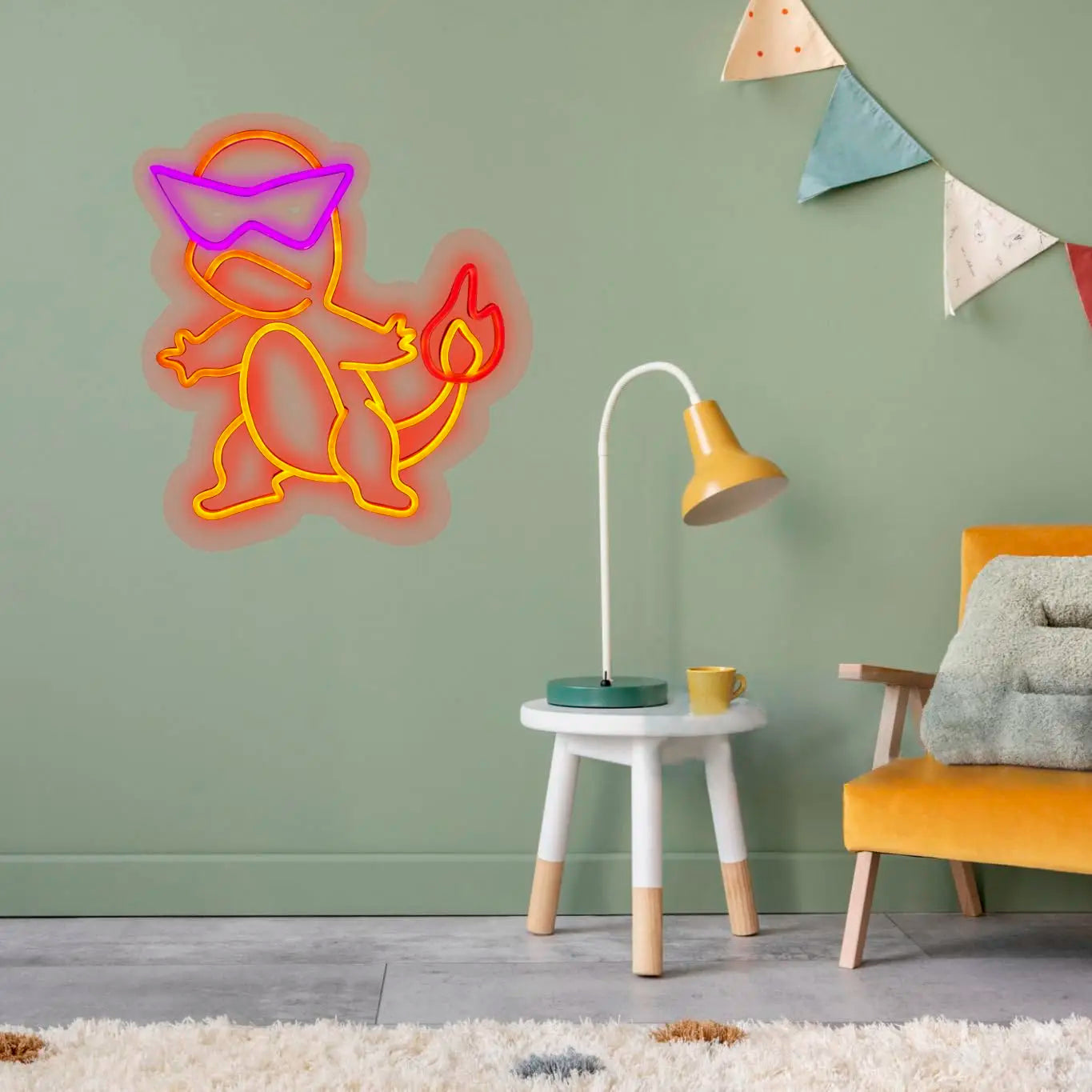 Lusy Store LLC Firedragon Neon Sign for Game Room Man Cave Bar Kids Bedroom Wall Decor USB Powered Gift For Kids Neon Sign