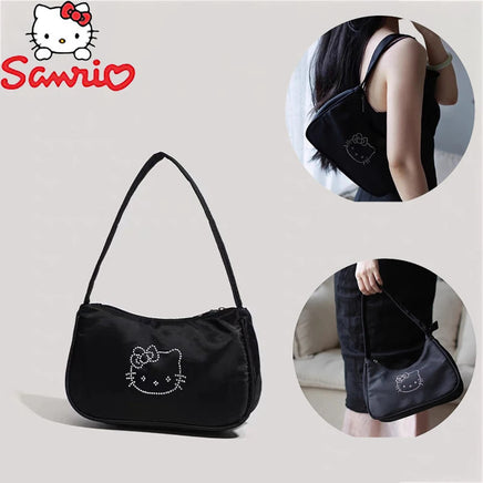 Kawaii Hello Kitty Diamond Tote Sanrio KT Handbags Dumpling Handbags Fashion Shoulder Armpit Bags Women's Satchel Backbags Gifts
