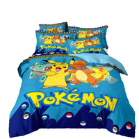 3D Printed Pikachu Bedding Set,Pokemon Duvet Cover,Anime Quilt Duvet Pillowcase for Children Girls Boys Teenagers Adults Lusy Store
