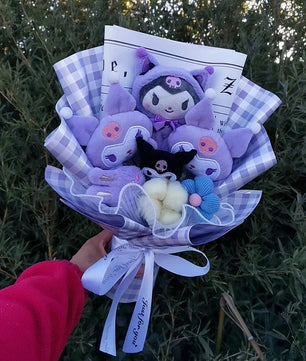Lusy Store LLC Hello Kitty Kuromi Melody Cinnamoroll Plush Bouquet Home Decoration Xmas Friend Gifts Bouquet