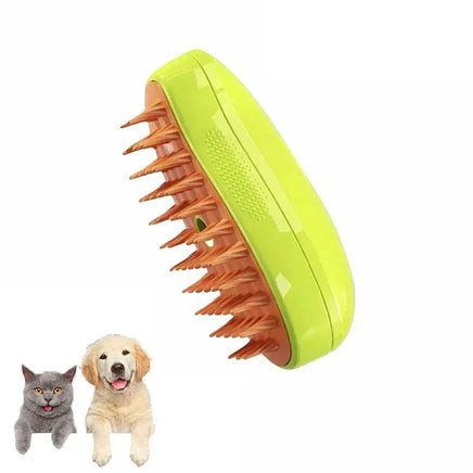 Lusy Store LLC Electric Steamy Brush for Cats and Dogs - 3-in-1 Pet Grooming Tool with Steam and Massage Spray pet