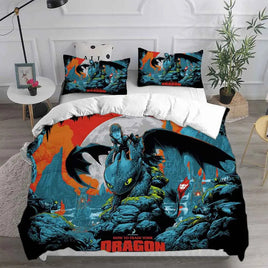 How to Train Your Dragon Bedding Sets Comforter Quilt Bed Cover Duvet Cover Pillow Case 2-3 Pieces Sets Bedroom Decoration Lusy Store