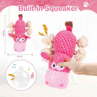 Dog Squeak Toys, Rope for Large Dogs and Medium Aggressive Chewers, Puppy Teething Interactive, Indestructible Dog Toy