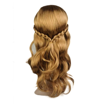 Girl Princess Elsa Anna Wig Kid Halloween Party Carnival Disguised Belle Wednesday Mermaid Rapunzel Aurora Snow White Ariel Hair Anna Let Down