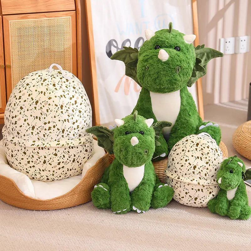 Lusy Store LLC 2 In 1 Dinosaur Plush Green Baby Dino In A Dragon Egg Stuffed Toy Cute Hugging Sleeping Doll Gifts Plush