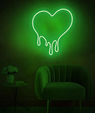 Melting Heart Neon Sign Bleeding Dripping Heart LED Light Home Wall Decor Bedroom Decoration