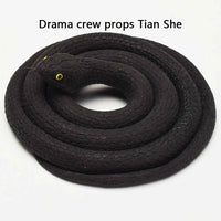 Waterproof Rubber Snake Realistic Soft Shocking Scary Fake Snakes Wear-resistant Halloween Tricky Prank Prop for Garden Decorat