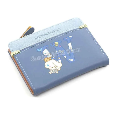 Cute Cinnamoroll Wallets Women Coin Purse Cartoon Sanrios Anime Pu Casual Money Bag Clutch Card Holder Wallet with Buttons Gift kt1090