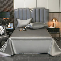 High End Satin Sheets, Soft And Comfortable Solid Color Sheets, Luxurious Single And Twin Bed Sheets yin hui se