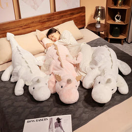 Lusy Store LLC Giant Soft Plush Toy Little White Dragon Plush Toy Stuffed Animal Gift for Boys Girls Plush