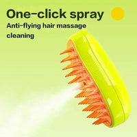 Lusy Store LLC Electric Steamy Brush for Cats and Dogs - 3-in-1 Pet Grooming Tool with Steam and Massage Spray pet