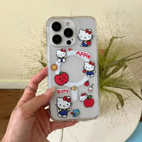 Cute Sanrio Hello Kitty Magnetic Wallet Bracket Magsafe Wireless Charge Phone Case For iPhone 16 15 14 13 12 11 Pro Max Cover Only Case