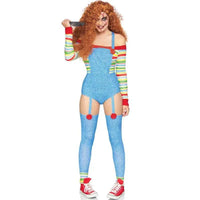 2024 Women Play Movie Character Bodysuit Chucky Doll Costume Set Halloween Costumes for Women Scary Nightmare Killer Doll E