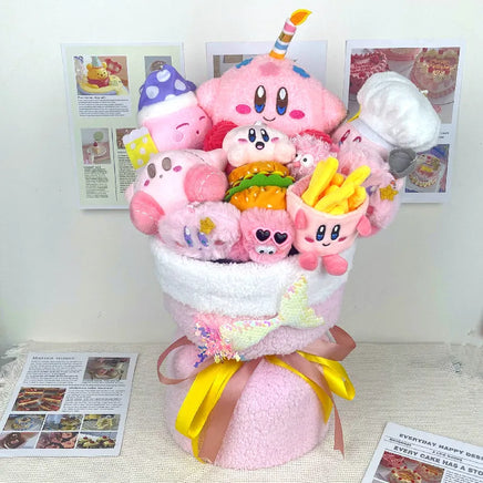 Pink Star Kirby Plush Bouquet Stuffed Plush Flower Bouquet Room Decor Girl Friend Birthday Gifts 42x28cm 1