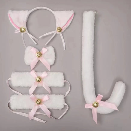White Cat Tutu Dress for Girls Carnival Halloween Costumes for Kids Toddler Animal Cosplay Outfit for Birthday Party Clothes Set