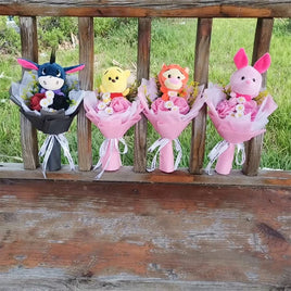 Lusy Store LLC Winnie the Pooh Tigger Piglet Eeyore Plush Creative Gifts Girlfriend Valentine Day Bouquet