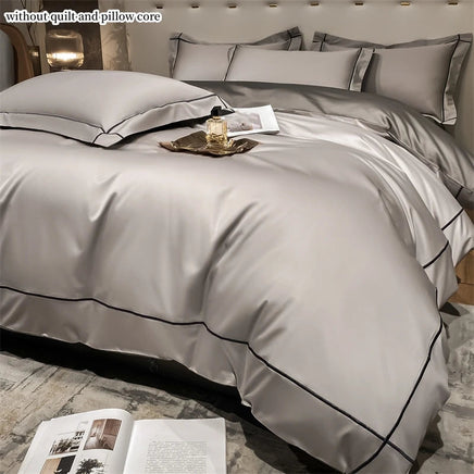 4pcs Embroidery Bedding Set for adults Bedroom egyptian Cotton Duvet Cover Pillowcase Bedspread Simple Bed Sheet Set Bed Linens Lusy Store