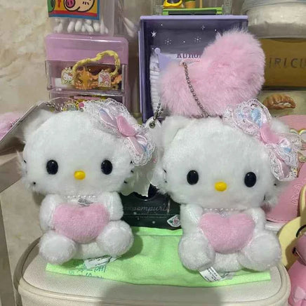 Kawaii Sanrios KT Cat & Charmmy Kitty Plush Keychain