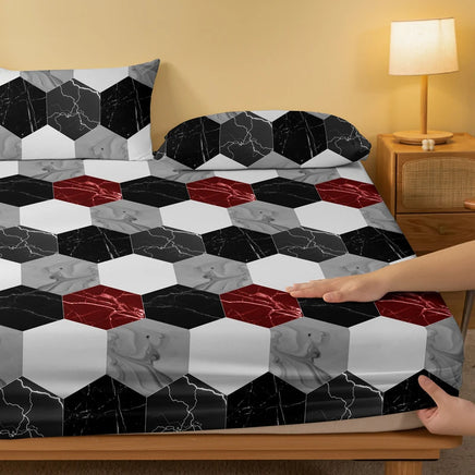 Lusy Store 1 Piece of Fashion Marble Pattern Frosted Bedsheet, Bedroom Printed Bedspread, Bedding (Excluding Pillowcases) 