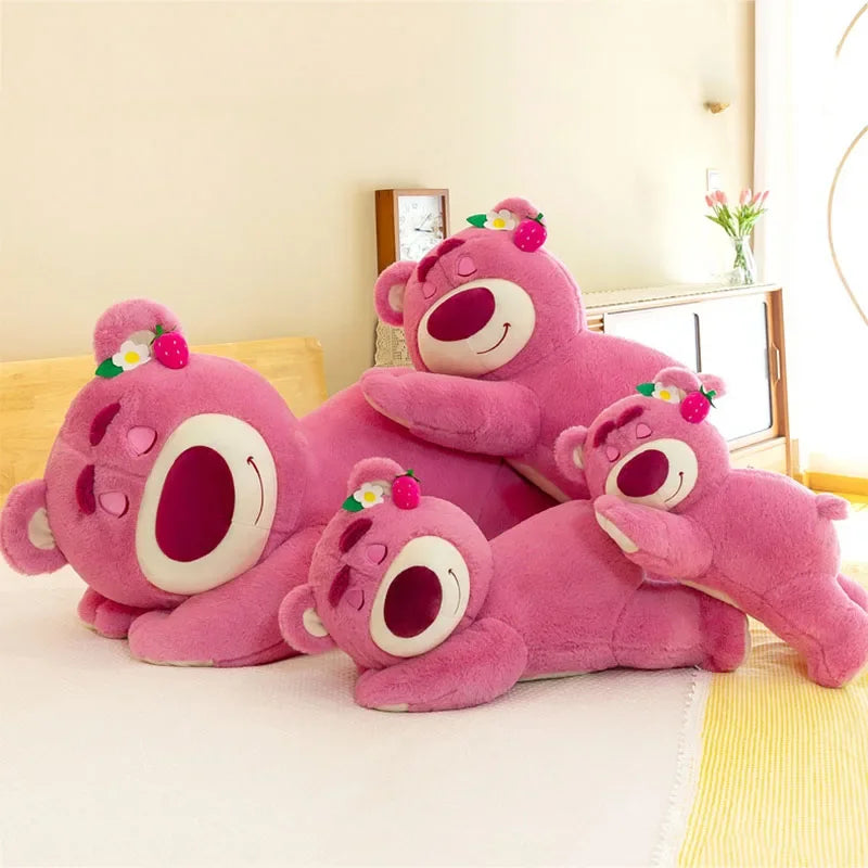 Lusy Store LLC Strawberry Bear Cute Plush Toys Pillow Cartoon Kawaii Anime Bear Stuffed Gifts Plush