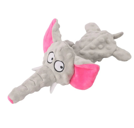 Small Plush Raw Dog Toys Squeak Elephant Shell Durable Toy Dogs Chew Interactive Indestructible Dog Sound Toy Puppy Pet Supplies GRAY