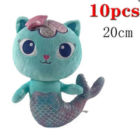 Animals Plush Gabby Dollhouse Lovely Plush Gaby Toy Plush House Cat Doll Cartoon Stuffed Animals Mermaid Cat Plushie Dolls Kids LightSteelBlue