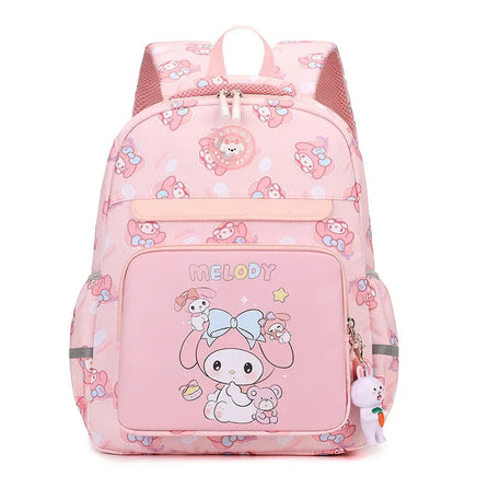 Hello Kitty Cartoon Printed Student School Bag Female Large Capacity Children's Night Reflective Casual Simple Backpack D