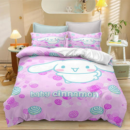 Cute Cinnamoroll Bedding Sets Comforter Quilt Bed Cover Duvet Cover Pillow Case 2-3 Pieces Sets Kids Adult Size Home Decor Lusy Store
