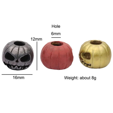 Halloween Pumpkin Skull Face Lantern EDC Brass Knife Beads DIY Woven Paracord Lanyard Pendants Outdoor Tool Hangings Accessories