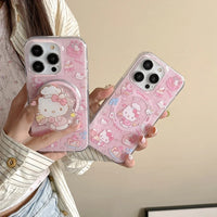 Kawaii Pink Hello Kitty MagSafe Magnetic Phone Case for iPhone 16 15 14 13 12 Pro Max
