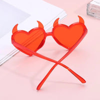 Devil Ears Heart Shape Sunglasses for Women Men Trendy UV Protection Sun Glasses Novel Party Halloween Cosplay Glasses