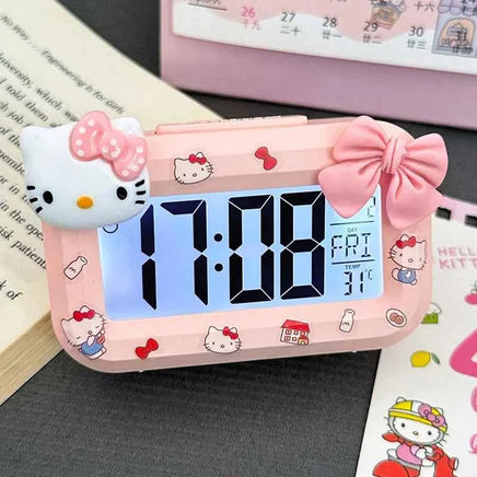 Hello Kitty Luminous Alarm Clock - Cute Sanrio Desk Decoration