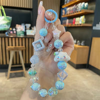 Sanrio Phone Case Short Hanging Chain Hello Kitty Cinnamoroll Kuromi Wrist Pendant Beaded Ccd Camera Chain Mobile Phone Chains 5