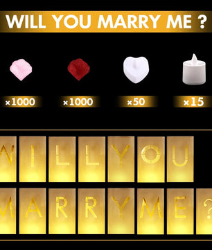 Will You Marry Me Luminous Paper Bag Wedding Proposal Decoration with Illuminated Letter Logo and LED light For Proposal Party