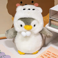 Cute Penguin Stuffed Animal – Soft Plush Toy with Clothes – 10in – Lusy Store Grey 10"