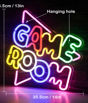 Game Room Neon Sign LED Wall Decor USB Powered Acrylic Lighting Bedroom Bedside Wall Decor Gift
