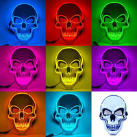 Halloween LED Horror Skull Mask Cold Light Mask LED Halloween Mask Cosplay Mask Halloween Party Decoration Luminous Skull Masks