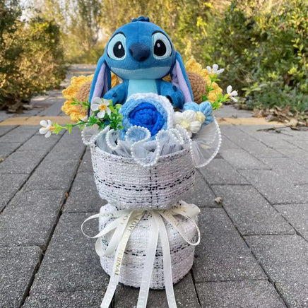 Lusy Store LLC My Melody Hello Kitty Stitch Plush Doll Creative Flower Bouquet Valentine Christmas Graduation Birthday Gift Plush