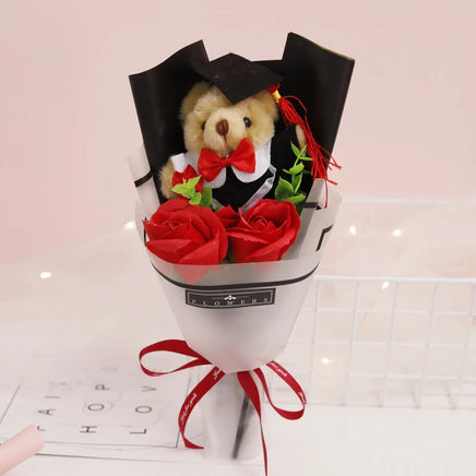 Bear Flower Bouquet Mini Graduation Bouquet Party Decor Gift