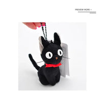 Black Cat Backpack Plush Jiji Plush Soft Stuffed Animal Cute Decor Toy Gifts 9cm Pendant