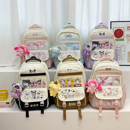 Sanrio Cute Backpack Large Capacity School Bag for Middle High School Students Cartoon Laptop Travel Kuromi Hello Kitty