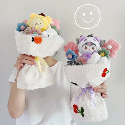 Lusy Store LLC My Melody Bouquet Kuromi Cinnamoroll Plush Doll Flower Kawaii Toys Gift Box Bouquet