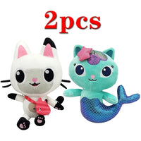 Animals Plush Gabby Dollhouse Lovely Plush Gaby Toy Plush House Cat Doll Cartoon Stuffed Animals Mermaid Cat Plushie Dolls Kids pink