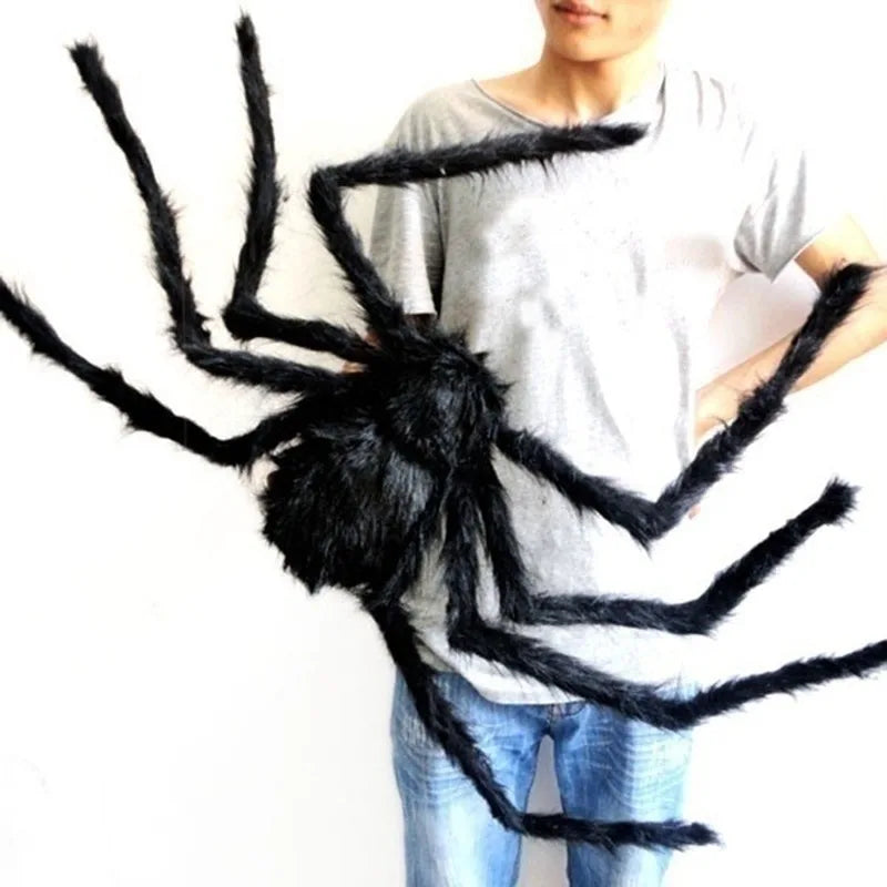 Lusy Store LLC Black Spider Halloween Decoration Haunted House Prop Indoor Outdoor Giant Decor Plush